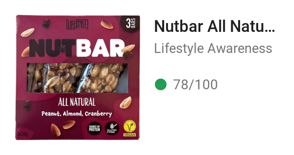 Nutbar All Natural Peanut, Almond, Cranberry