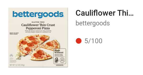 Cauliflower Thin Crust Pepperoni Pizza