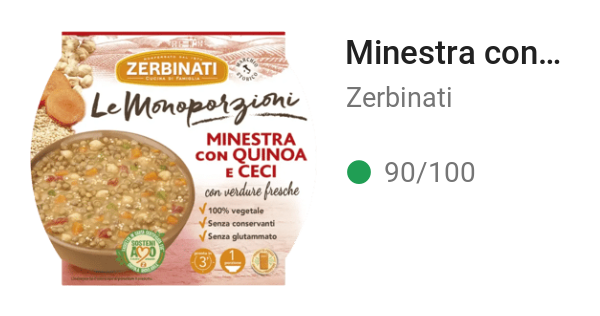 Minestra con quinoa e ceci