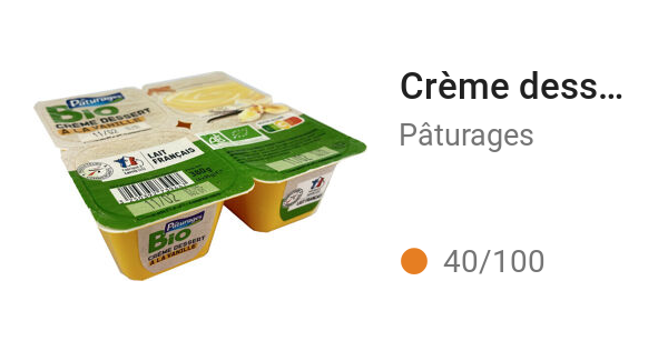 Crème dessert à la vanille BIO