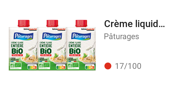 Crème liquide entière 