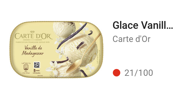 Glace Vanille de Madagascar