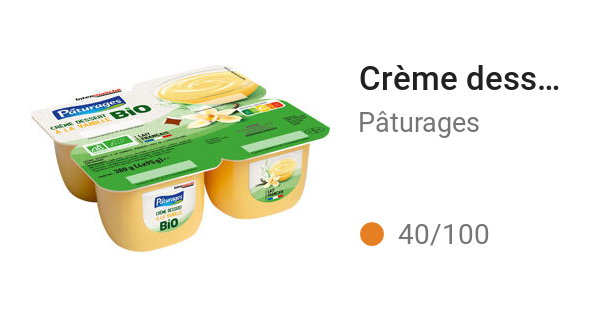 Crème dessert à la vanille BIO