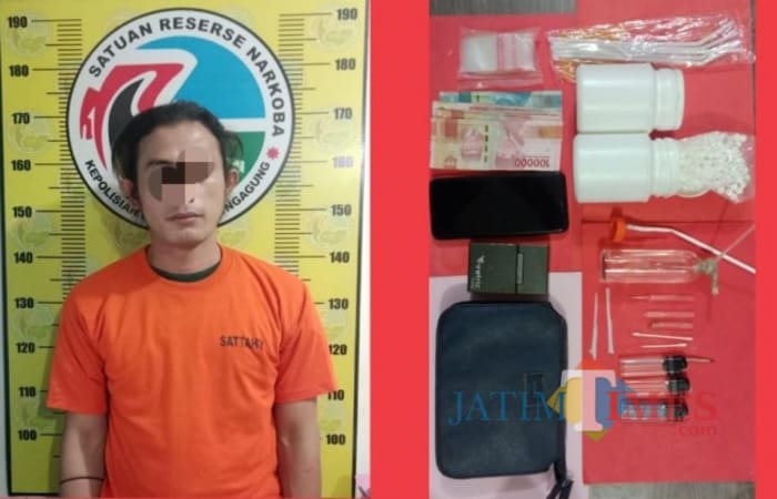 Waduh! Tertangkap Polisi Tulungagung, Pria Asal Pasuruan Ini Membawa Sejumlah Sabu dan Ribuan Pil Dobel L