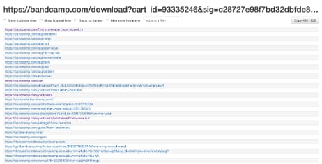 Link Grabberの実行結果