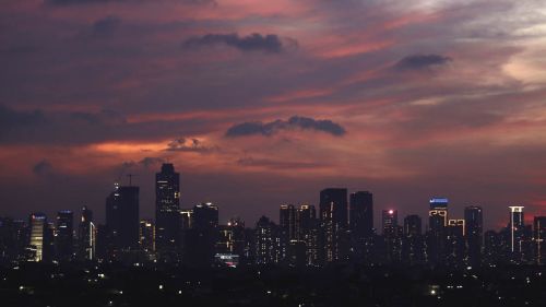 Jakarta skyline in April 2020