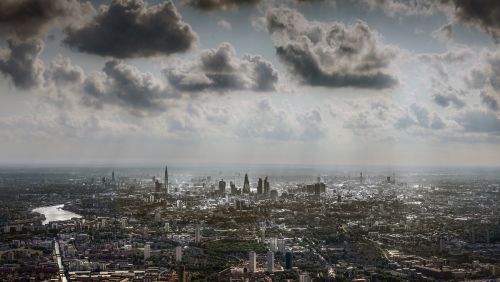 Aeral view of London from the East