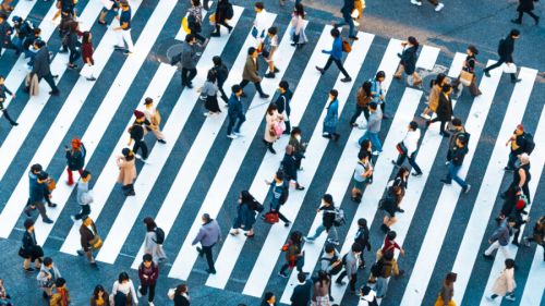 People walking at Shibuya Crossing, Tokyo