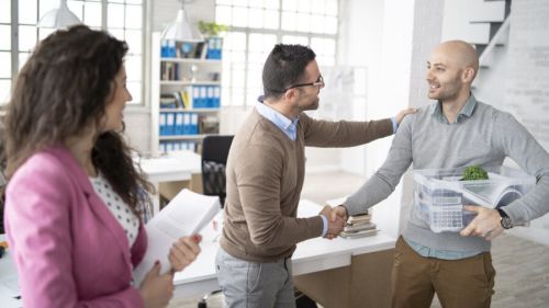 Manager Welcoming A New Coworker