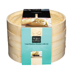 KitchenCraft World of Flavours Oriental Bamboo Steamer, 25cm