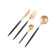 Nicolson Russell Dubai Gold & Black Titanium Cutlery Set, 16-Piece