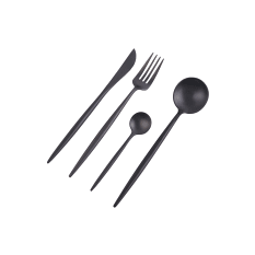 Nicolson Russell Dubai Matte Black Titanium Cutlery Set, 16-Piece