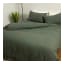 Thread Office Deep Green Washed Cotton Duvet Cover Set - Double