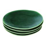 Mervyn Gers Glazed Stoneware Side Plates, Set of 4 - Fig Green