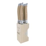 Laguiole by Andre Verdier Steak Knife Set with Stand, 6-Piece - Sand 