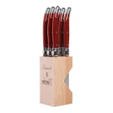 Laguiole by Andre Verdier Steak Knife Set with Stand, 6-Piece - Laguiole Cherry