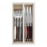 Laguiole by Andre Verdier Steak Knife & Fork Set, 12-Piece - Traditional Mix