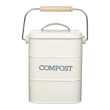 KitchenCraft Living Nostalgia Steel Compost Bin, 3L - Cream