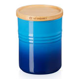 Le Creuset Medium Stoneware Storage Jar with Wooden Lid - Azure