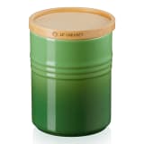 Le Creuset Medium Stoneware Storage Jar with Wooden Lid - Bamboo