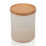 Le Creuset Medium Stoneware Storage Jar with Wooden Lid - Meringue