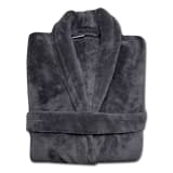 Club Classique Charcoal Unisex Fleece Bathrobe - Large 