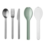 Mepal Ellipse Cutlery Set & Case, 3-Piece - Nordic Sage