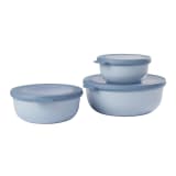 Mepal Cirqula Shallow Bowl Set, 3-Piece - Nordic Blue