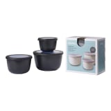 Mepal Cirqula Deep Bowl Set, 3-Piece - Nordic Black