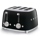 Smeg Retro 4-Slice Square Toaster, 2000W - Black