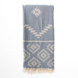 The Cotton Company Kelim Turkish Towel - Denim Blue