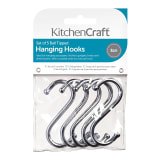 KitchenCraft Chrome Plated S Hooks, Pack of 5 - 8cm 