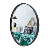 Native Decor Round Deep Frame Mirror - Black