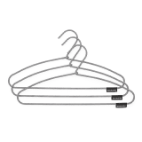 Brabantia Soft Touch Clothes Hangers, Set of 3 - Black / White