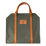 Pieter De Jager Canvas & Leather Log Carrier - Olive Green