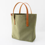 Pieter De Jager Canvas & Leather Shopping Bag - Olive Green