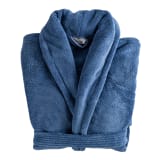 Club Classique Denim Blue Unisex Fleece Bathrobe - Extra Large 