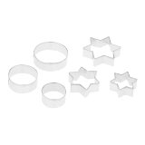 Kitchen Inspire Stainless Steel Stars & Circles Cookie Cutters, Set of 6 - Original Pack 