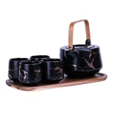 Nicolson Russell Kintsugi Teapot & Tea Cups Set - Black