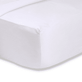 Linen Drawer White Cotton Percale Fitted Sheet, 200 Thread Count - Double 