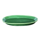 Mervyn Gers Glazed Stoneware Oval Platter, 25cm - Fig Green