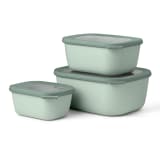 Mepal Cirqula Deep Rectangular Multi Bowl Set, 3-Piece - Nordic Sage