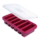 Souper Cubes Half-Cup Silicone Food Storage Tray with Lid - Cranberry