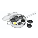 KitchenCraft Clearview Stainless Steel Egg Poacher - 6 Hole 