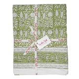 India Ink Garden Green Block-Printed Rectangular Tablecloth - 8-seater  