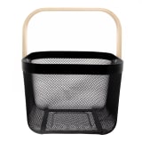 Trendz Of Today Storage Basket With Wooden Handle - Black