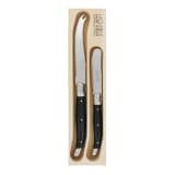 Laguiole by Andre Verdier Cheese & Butter Knife Set, Set of 2 - Black