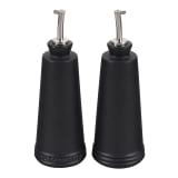 Le Creuset Angular Stoneware Oil & Vinegar Carafes, Set of 2 - Matte Black