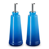 Le Creuset Angular Stoneware Oil & Vinegar Carafes, Set of 2 - Azure