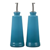 Le Creuset Angular Stoneware Oil & Vinegar Carafes, Set of 2 - Caribbean